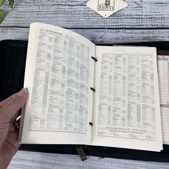 Vintage 1998 Shafmaster Amboldi Black Leather Office Day Planner Address Book - Picture 13 of 16